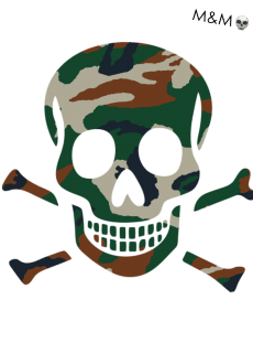maglietta Military skull-Teschio militare 