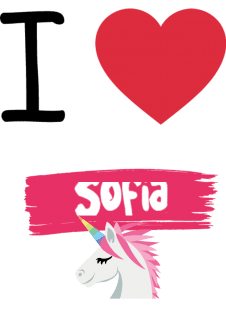 maglietta I Love Sofia Unicorno