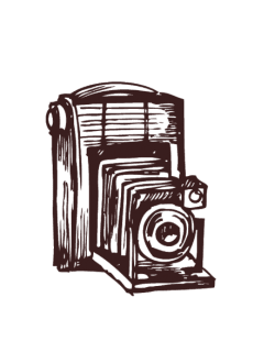 maglietta fotocamera retrò