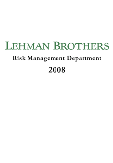 maglietta Lehman Brothers Risk Management Department 
