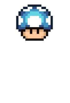 maglietta Retro Games - Mario Mushroom Blue Version