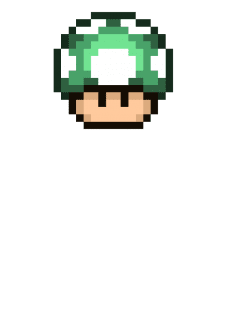 maglietta Retro Games - Mario Mushroom Green Version