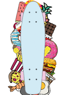 maglietta Skate n' Food