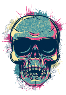 maglietta colorfull skull