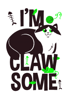 maglietta T-shirt Gatto Clawsome