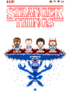 maglietta Stranger Things Press Start