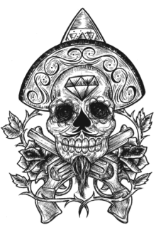 maglietta Mexican Skull