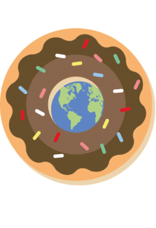 maglietta earth in a donut