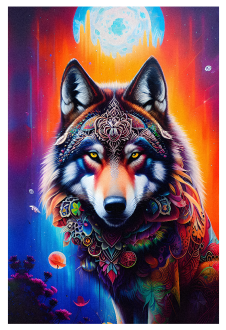 maglietta tribal wolf