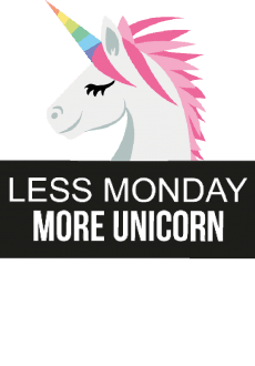 maglietta Less monday more unicorn