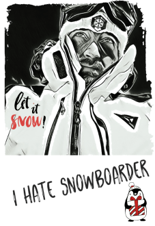 maglietta hate snowboarder