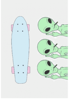 maglietta alien skater tee
