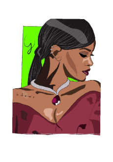 maglietta rihanna drawing