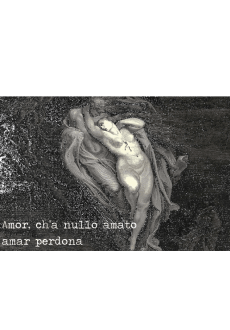 maglietta Paolo e Francesca, amor c'a nullo amato, amar perdona.