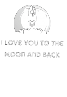 maglietta I love you to the moon and back black