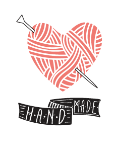 maglietta Knitted Heart Handmade