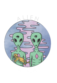 maglietta alien & cat