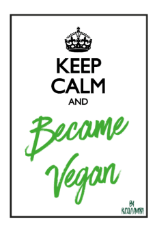 maglietta keep calm and became vegan