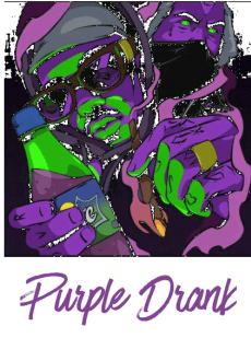 maglietta t-shirt purple drank