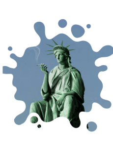 maglietta T-shirt statua libertà che fuma