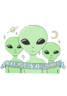 maglietta Aliens t-shirt and sweatshirt, 'Allergic to humans' quote